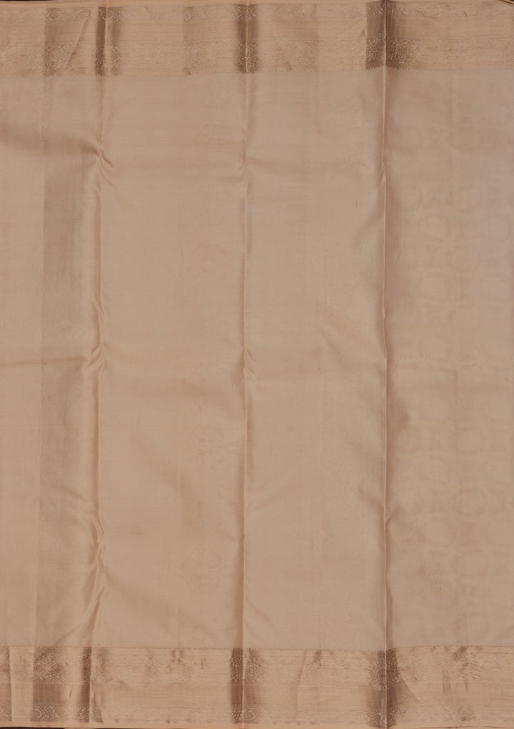 Cream Zariwork Pure Silk Saree-koskii