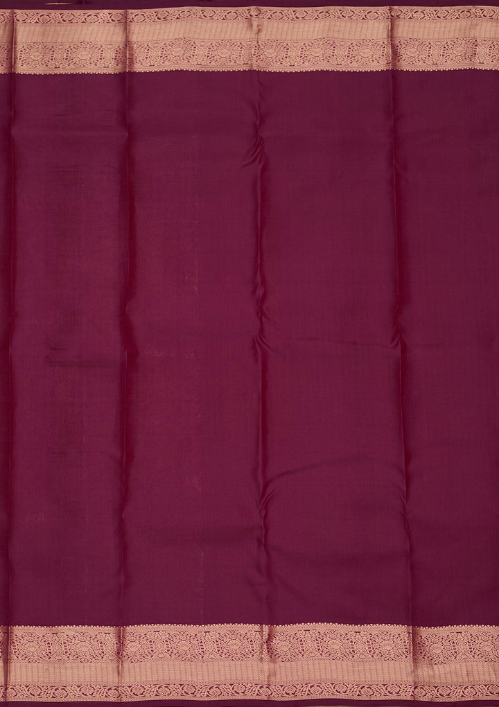 Wine Zariwork Pure Silk Saree-koskii