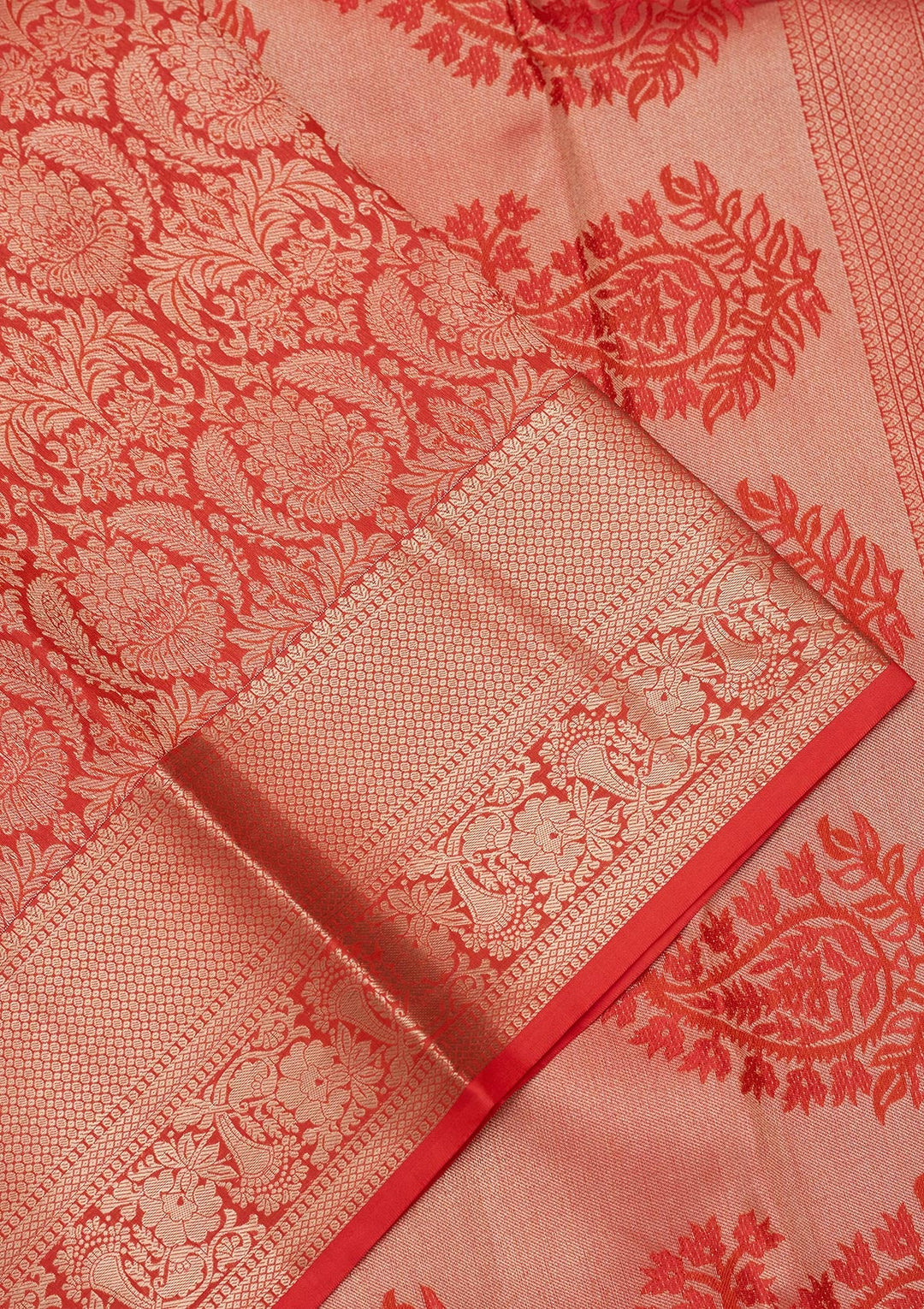Orange Zariwork Pure Silk Saree-koskii
