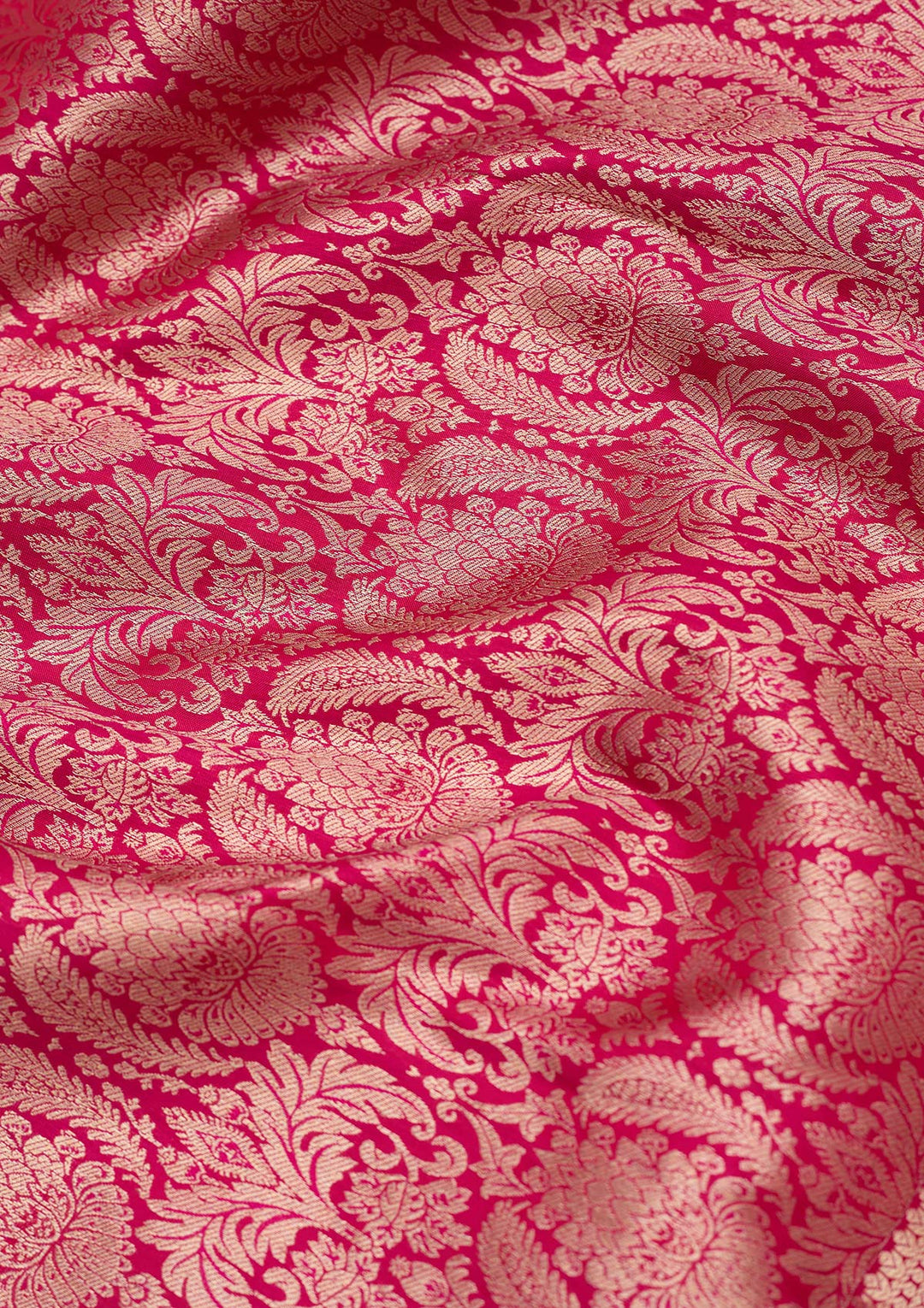 Rani Pink Zariwork (Silver) Silk Saree