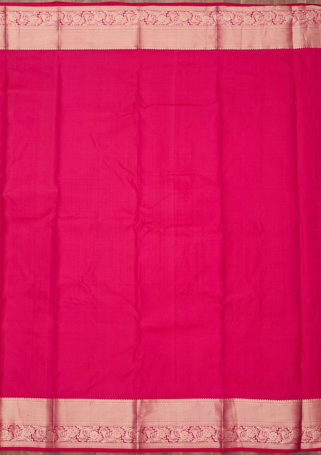 Rani Pink Zariwork (Silver) Silk Saree