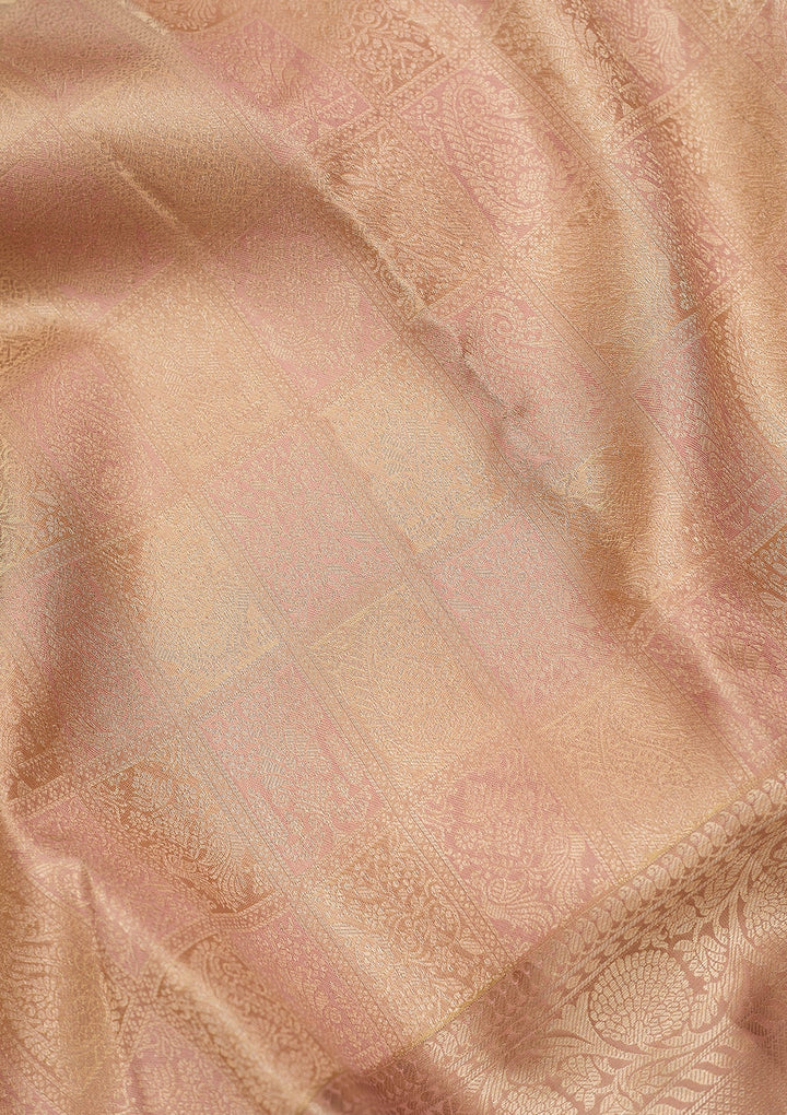 Beige Zariwork (Silver) Silk Silk_Saree