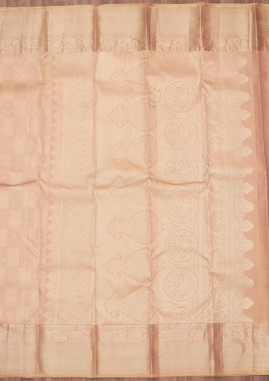 Beige Zariwork (Silver) Silk Silk_Saree
