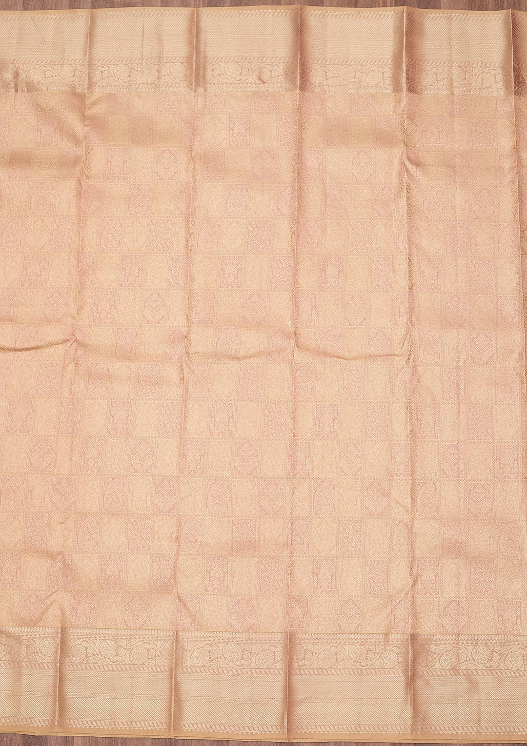 Beige Zariwork (Silver) Silk Silk_Saree