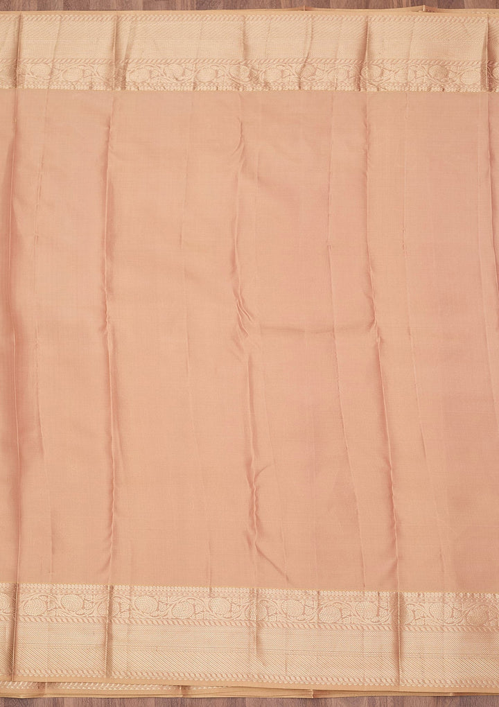 Beige Zariwork (Silver) Silk Silk_Saree