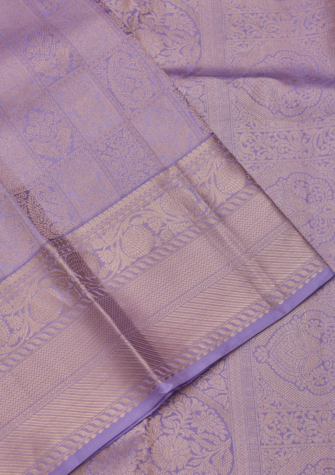 Lavender Zariwork Pure Silk Saree-koskii
