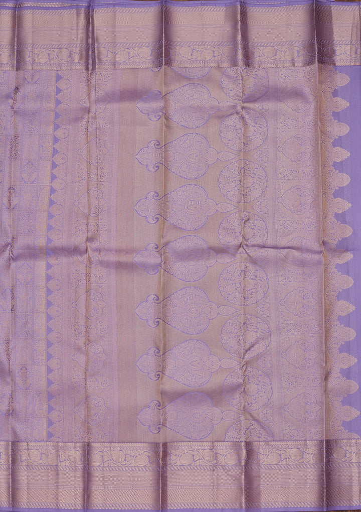Lavender Zariwork Pure Silk Saree-koskii