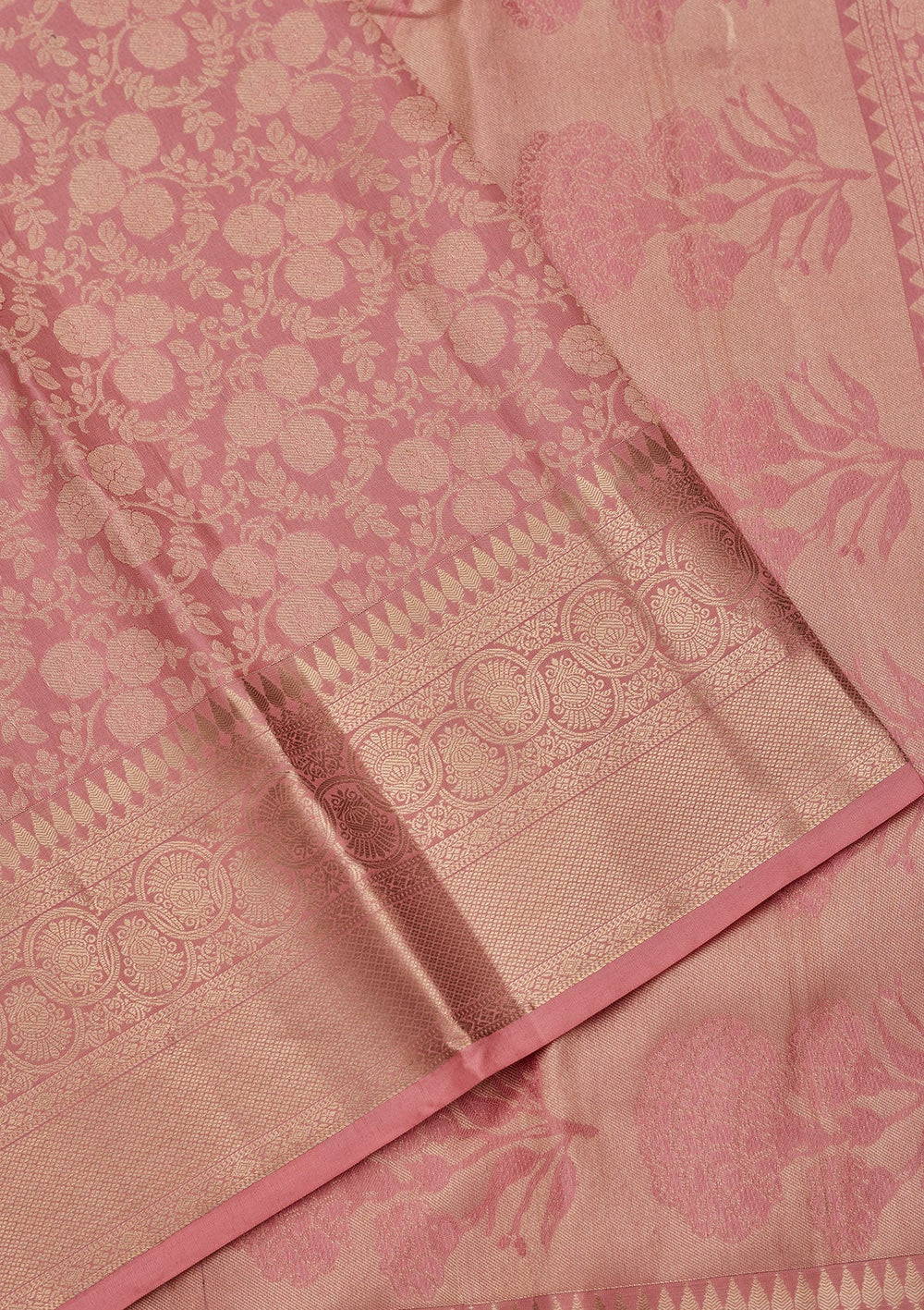Onion Pink Zariwork Pure Silk Saree-koskii
