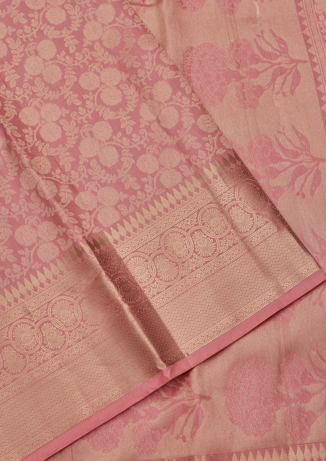 Onion Pink Zariwork Pure Silk Saree-koskii