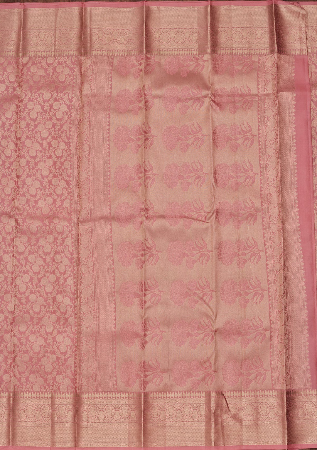 Onion Pink Zariwork Pure Silk Saree-koskii