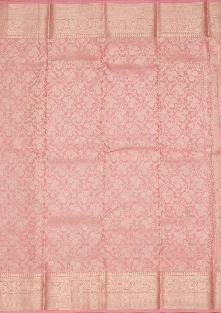 Onion Pink Zariwork Pure Silk Saree-koskii