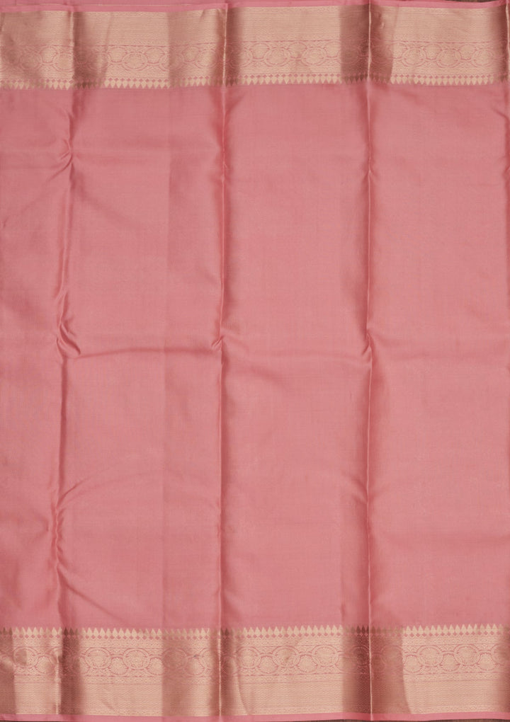 Onion Pink Zariwork Pure Silk Saree-koskii