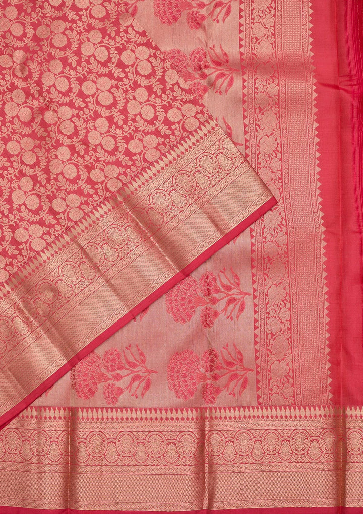 Pink Zariwork Pure Silk Saree-koskii