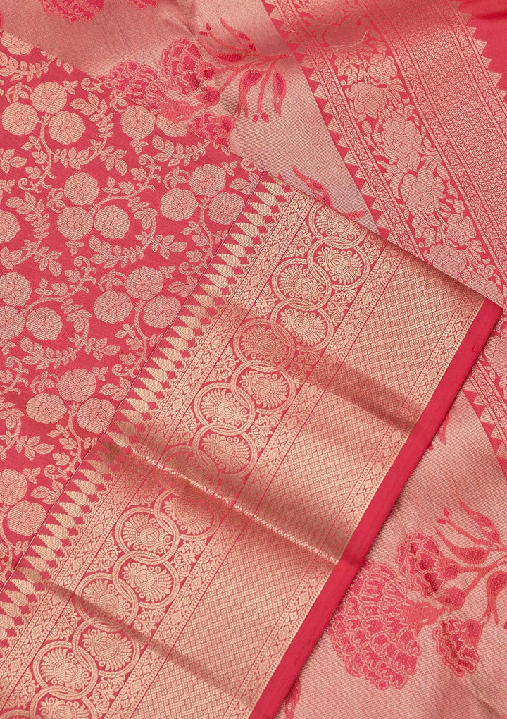 Pink Zariwork Pure Silk Saree-koskii