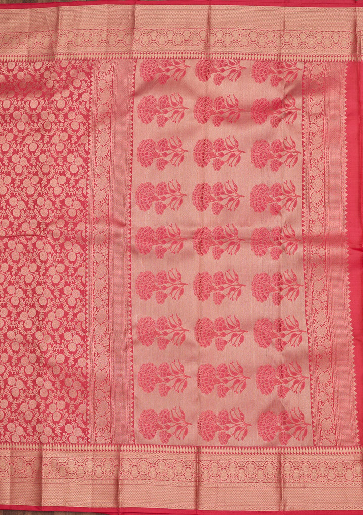 Pink Zariwork Pure Silk Saree-koskii