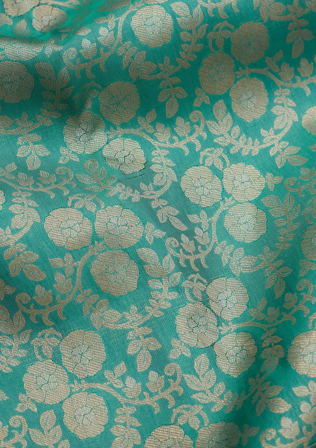 Sea Green Zariwork Pure Silk Saree-koskii