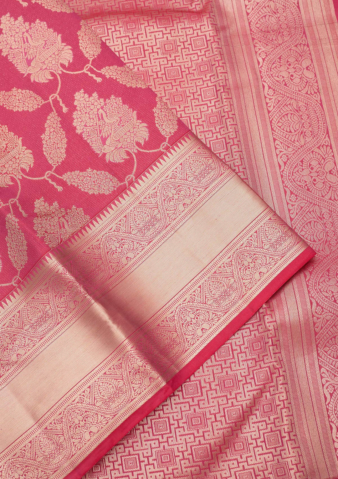 Pink Zariwork (Gold) Silk Silk_Saree