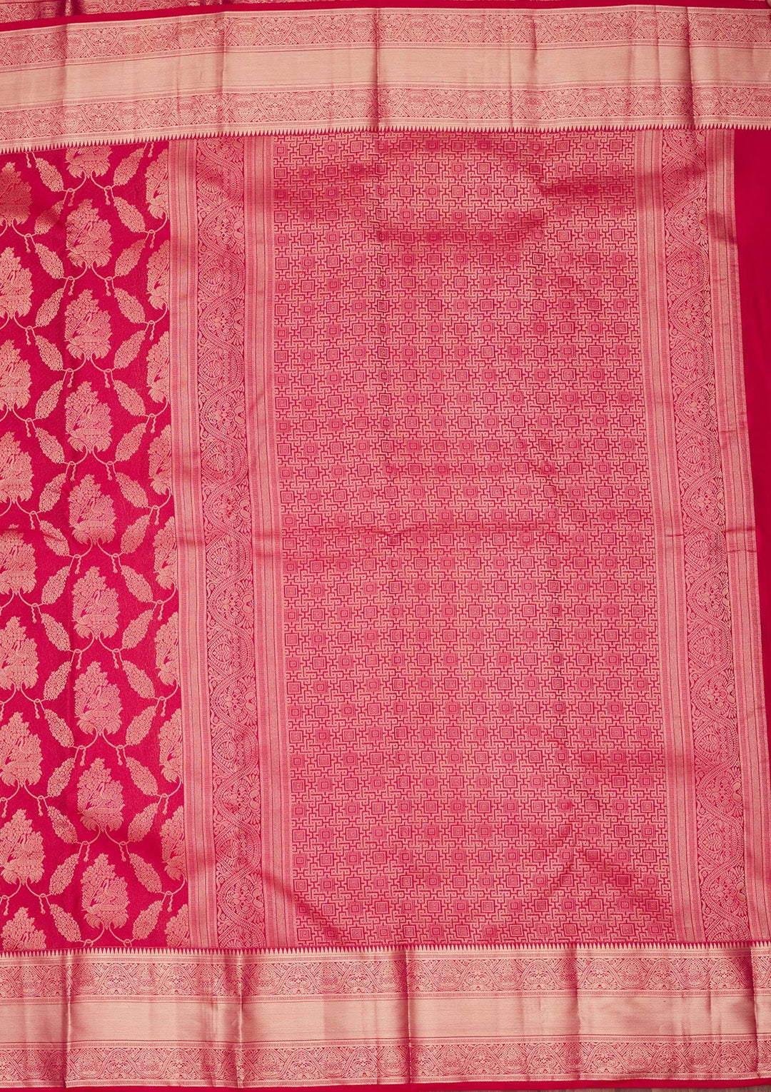Rani Pink Zariwork Pure Silk Saree-koskii