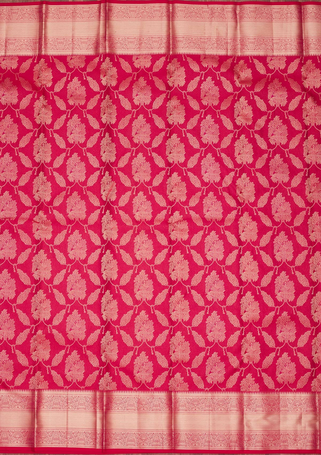 Rani Pink Zariwork Pure Silk Saree-koskii