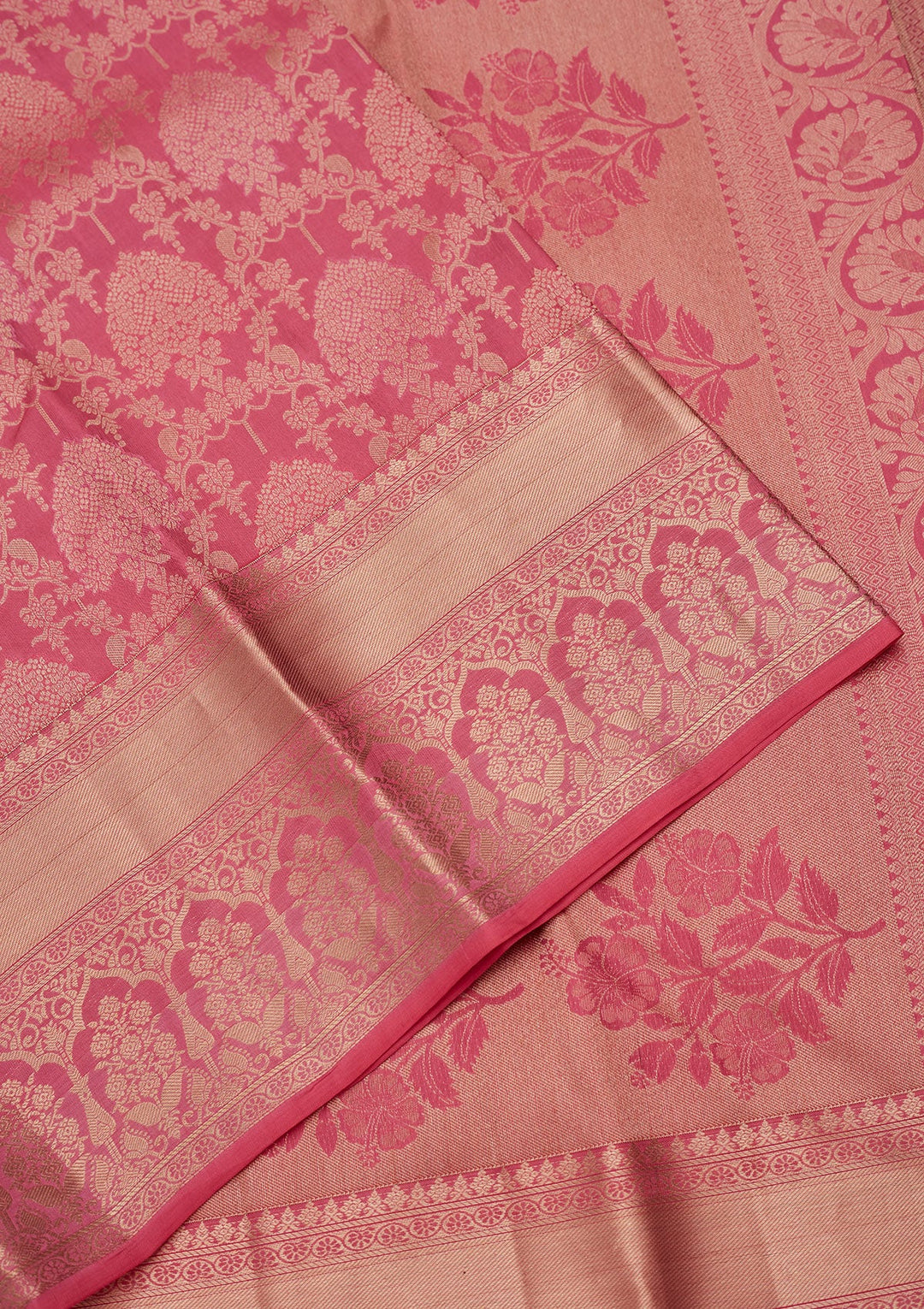 Onion Pink Zariwork Pure Silk Saree-koskii
