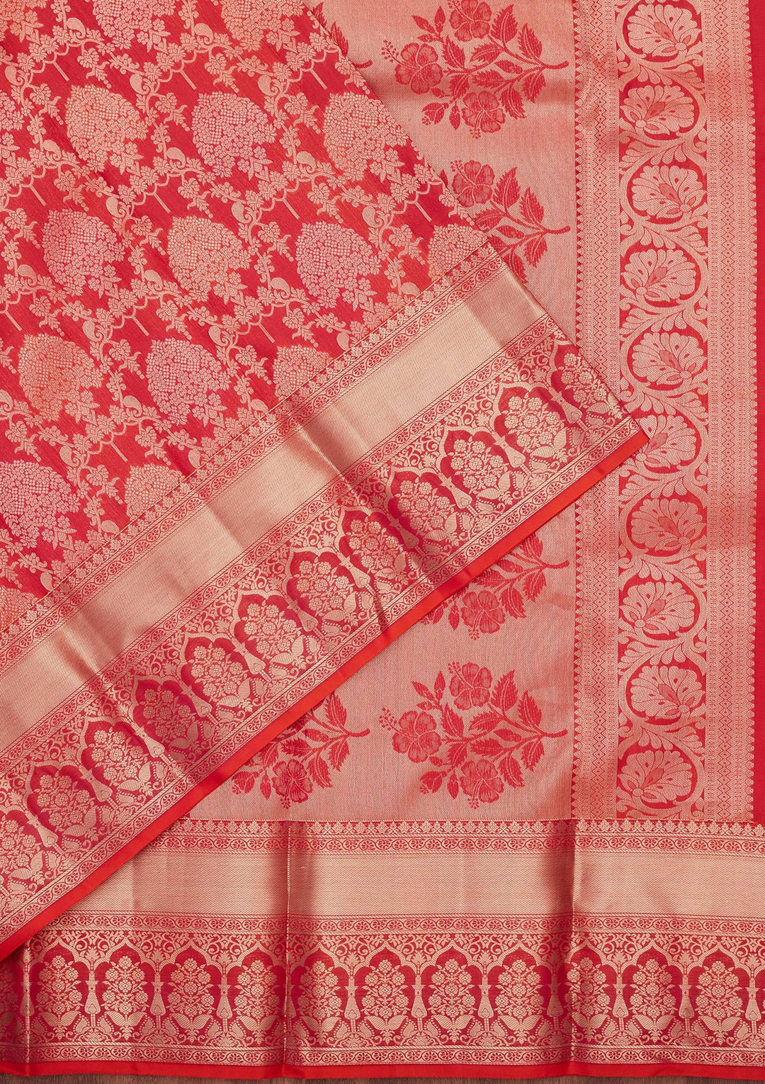 Orange Zariwork Pure Silk Saree-koskii