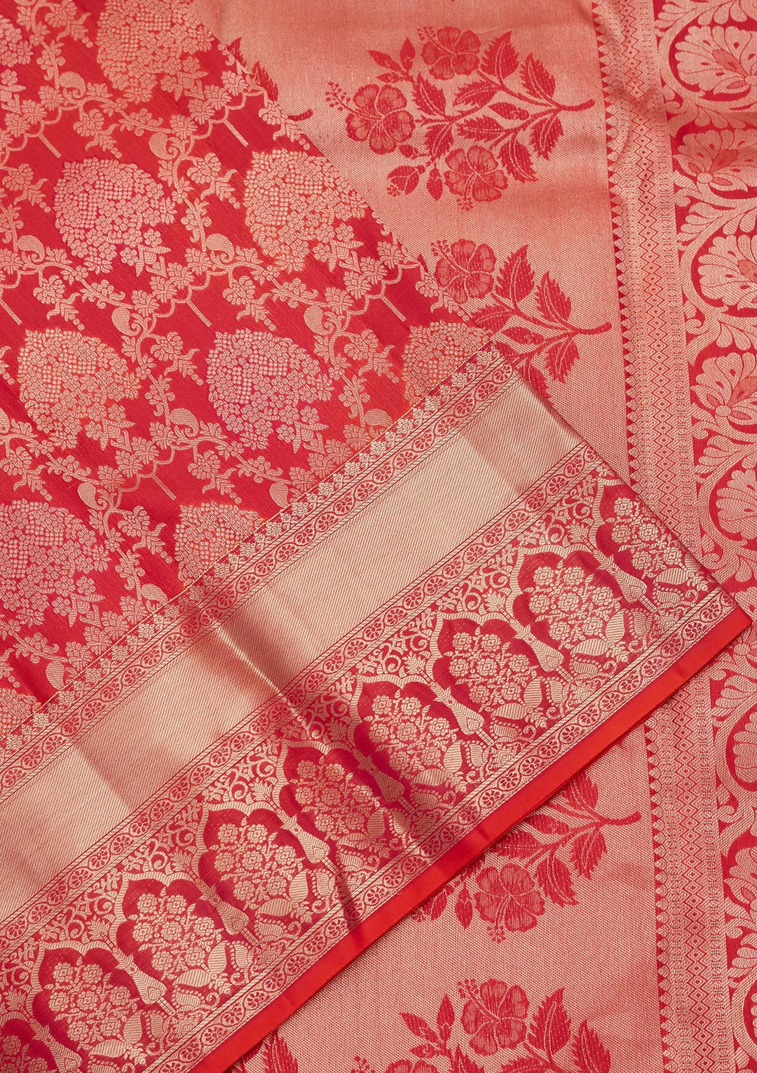 Orange Zariwork Pure Silk Saree-koskii