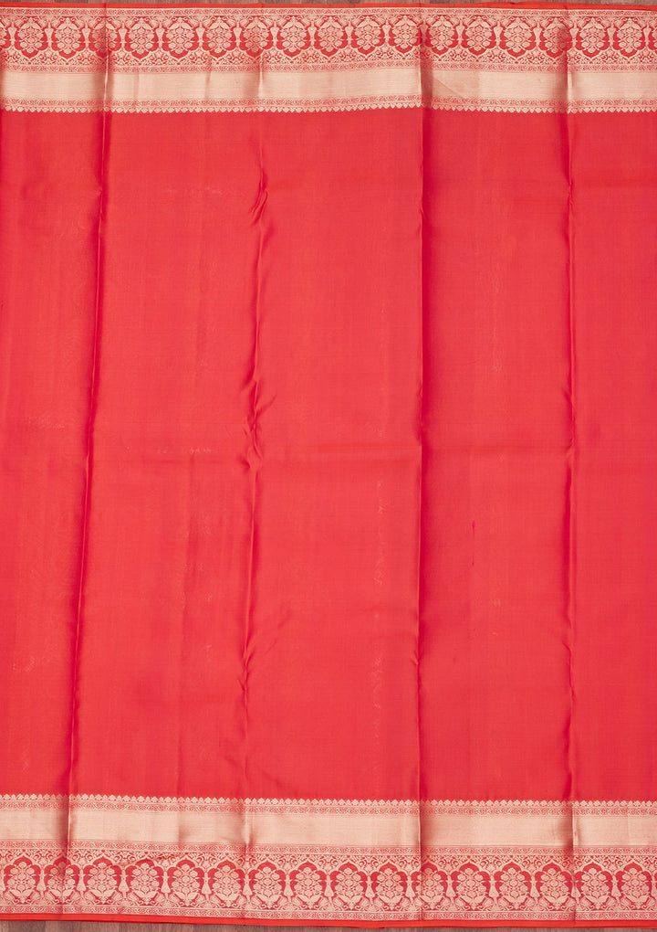 Orange Zariwork Pure Silk Saree-koskii