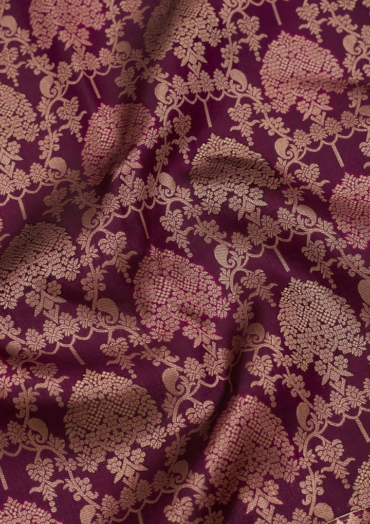Purple Zariwork Pure Silk Saree-koskii