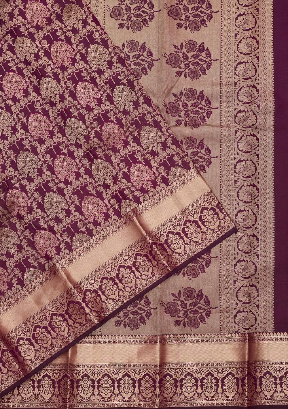 Purple Zariwork Pure Silk Saree-koskii