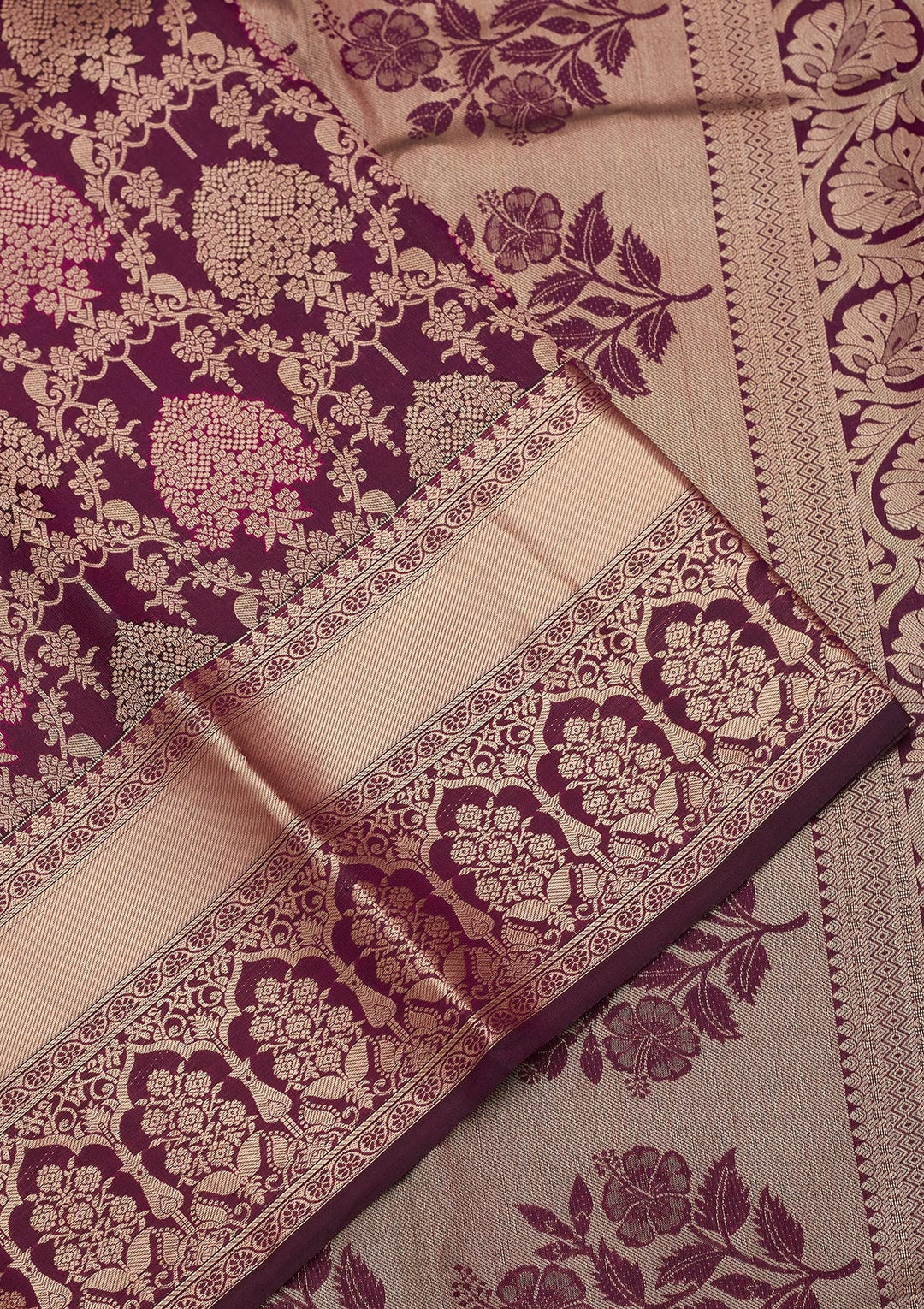Purple Zariwork Pure Silk Saree-koskii