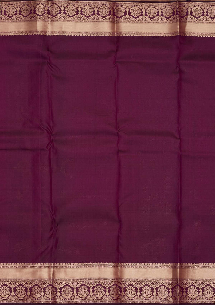 Purple Zariwork Pure Silk Saree-koskii