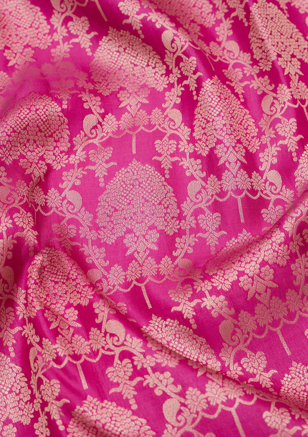 Rani Pink Zariwork Pure Silk Saree-koskii