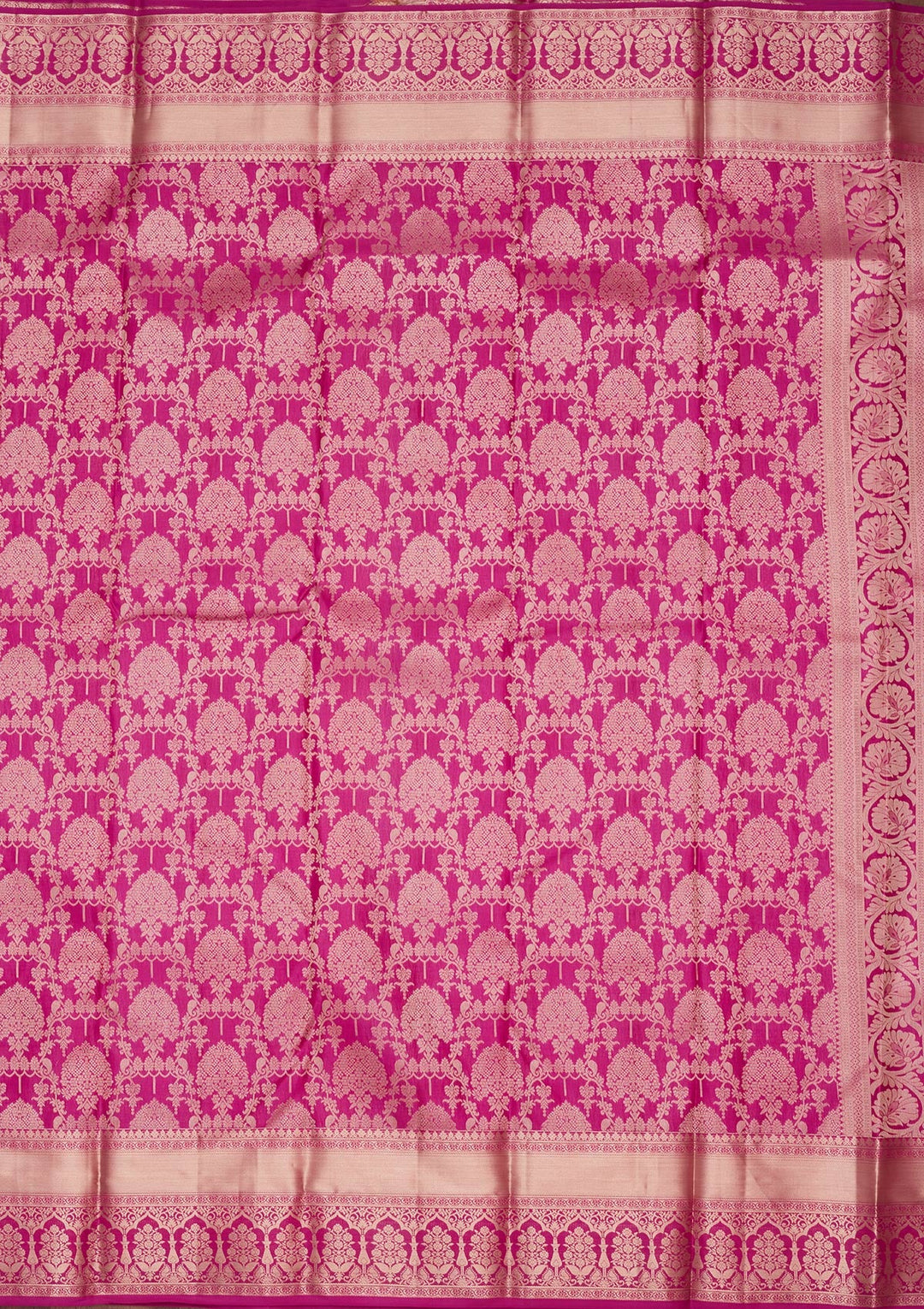 Rani Pink Zariwork Pure Silk Saree-koskii