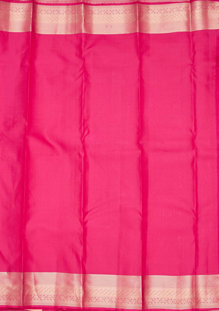 Rani Pink Zariwork Pure Silk Saree-koskii