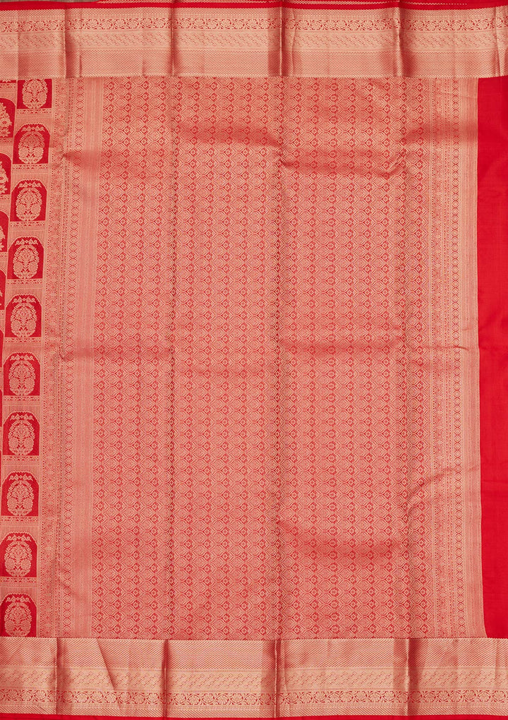 Red Zariwork Pure Silk Saree-koskii