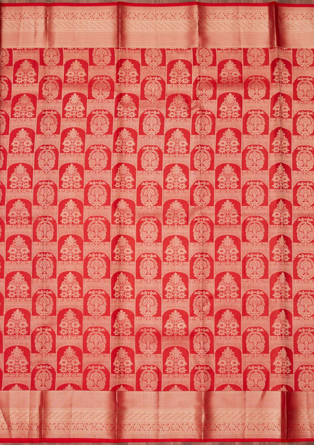 Red Zariwork Pure Silk Saree-koskii