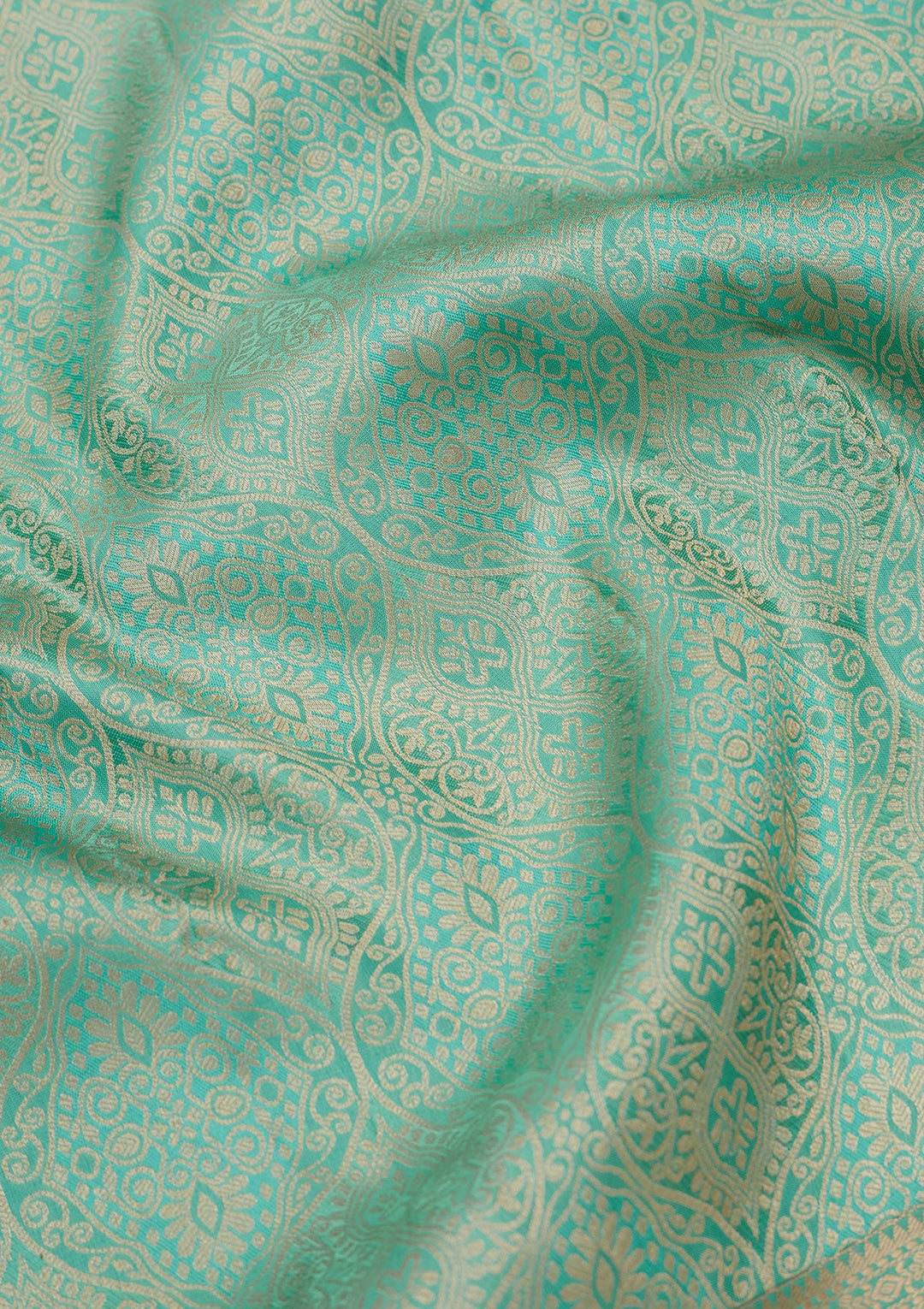 Sea Green Zariwork Pure Silk Saree-koskii
