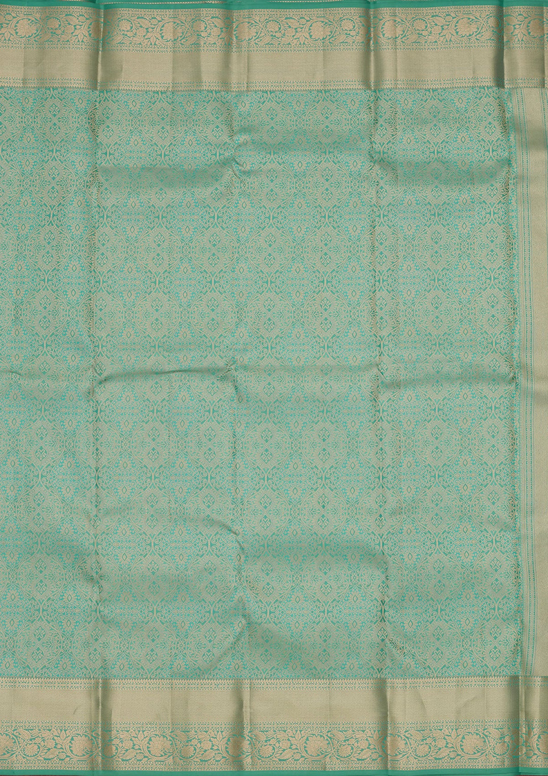 Sea Green Zariwork Pure Silk Saree-koskii