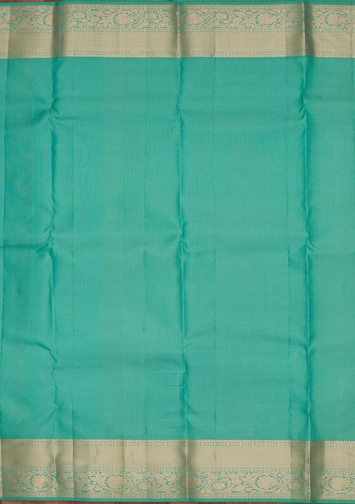 Sea Green Zariwork Pure Silk Saree-koskii