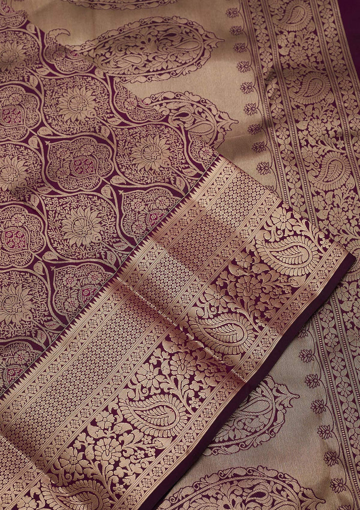 Purple Zariwork (Silver) Silk Silk_Saree