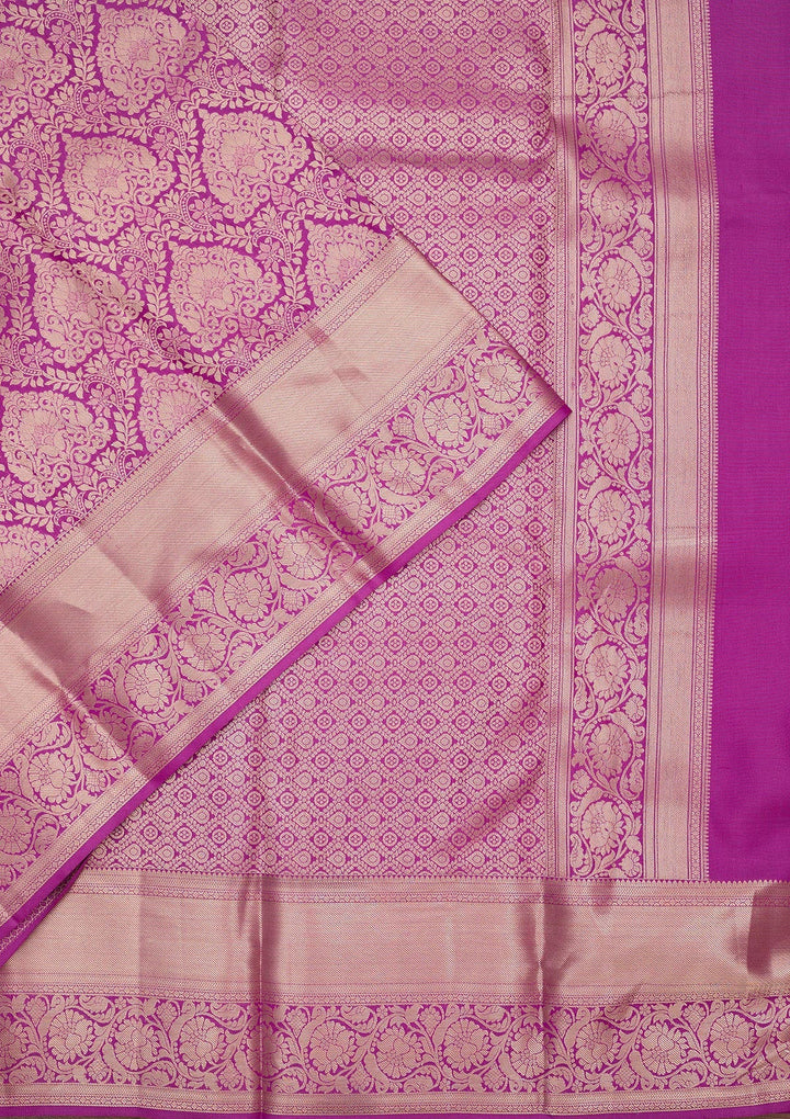 Lavender Zariwork Pure Silk Saree