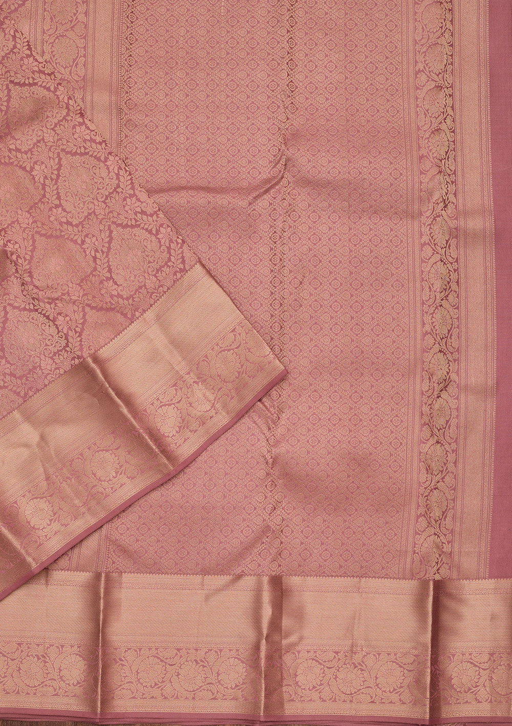 Onion Pink Zariwork Pure Silk Saree-koskii