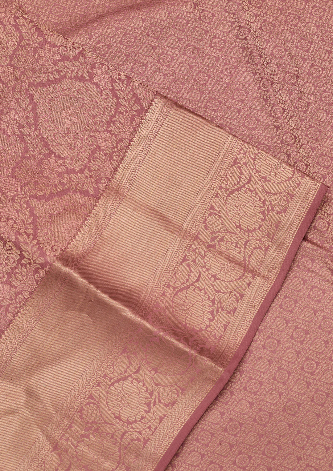Onion Pink Zariwork Pure Silk Saree-koskii