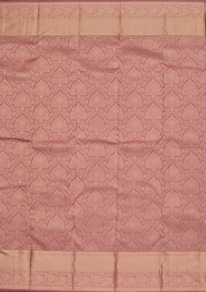 Onion Pink Zariwork Pure Silk Saree-koskii