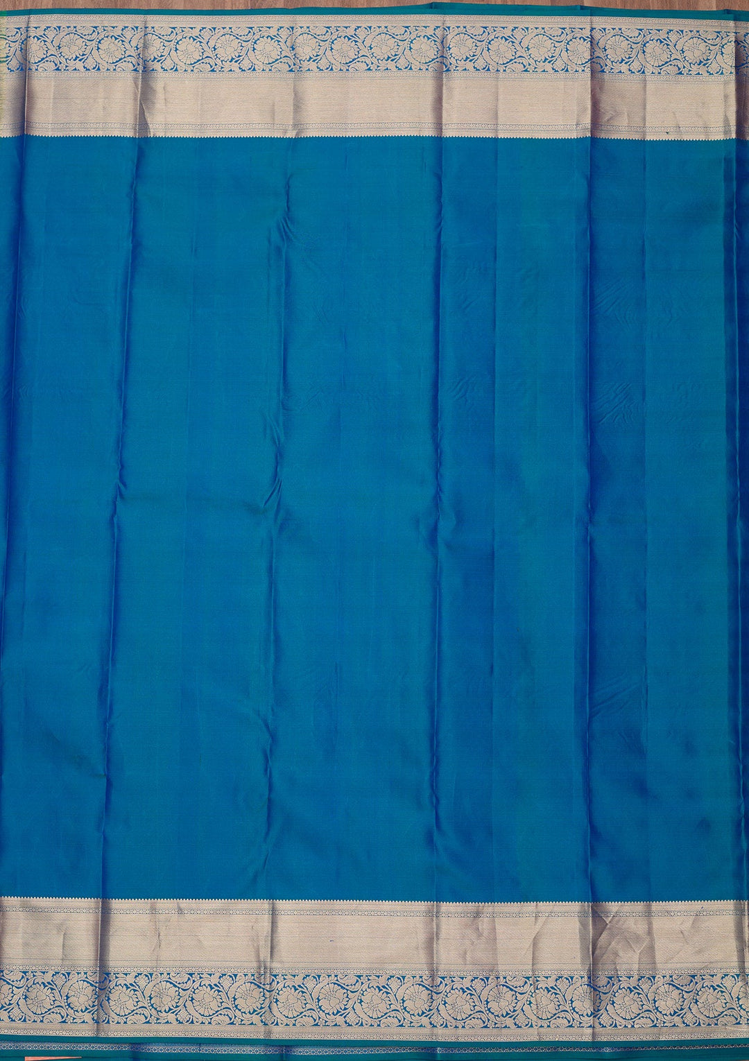 Peacock Blue Zariwork (Gold) Pure Silk Silk_Saree
