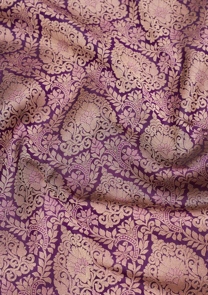Purple Zariwork Pure Silk Saree-koskii