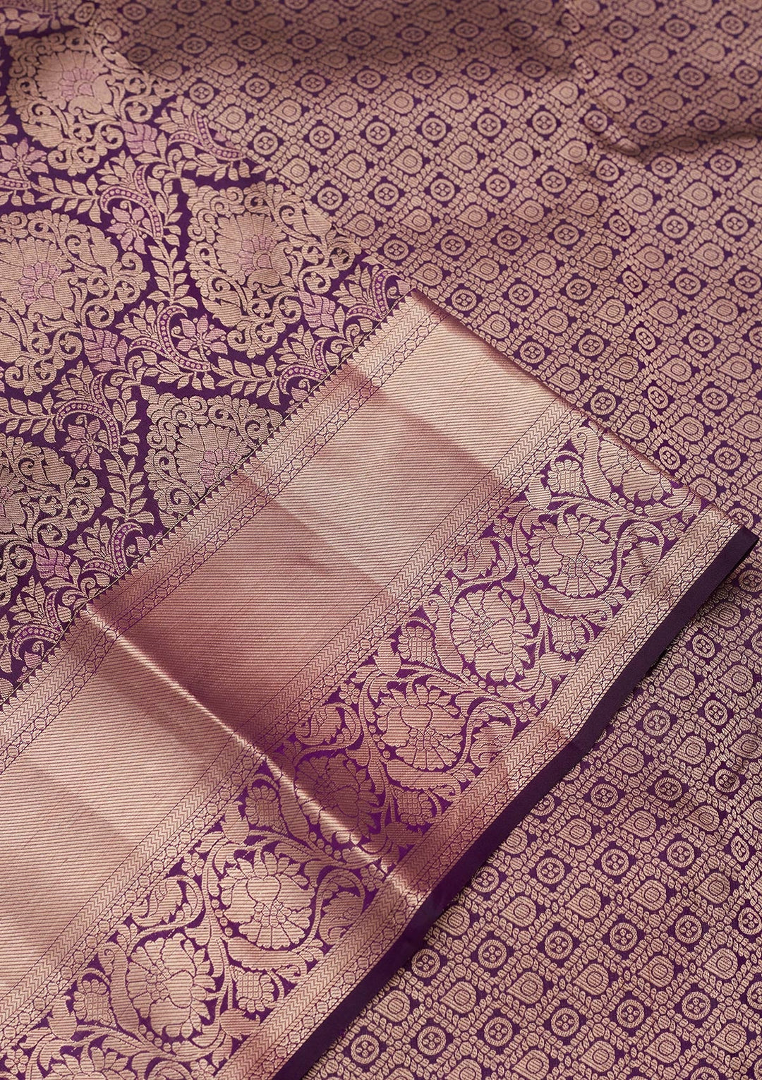 Purple Zariwork Pure Silk Saree-koskii