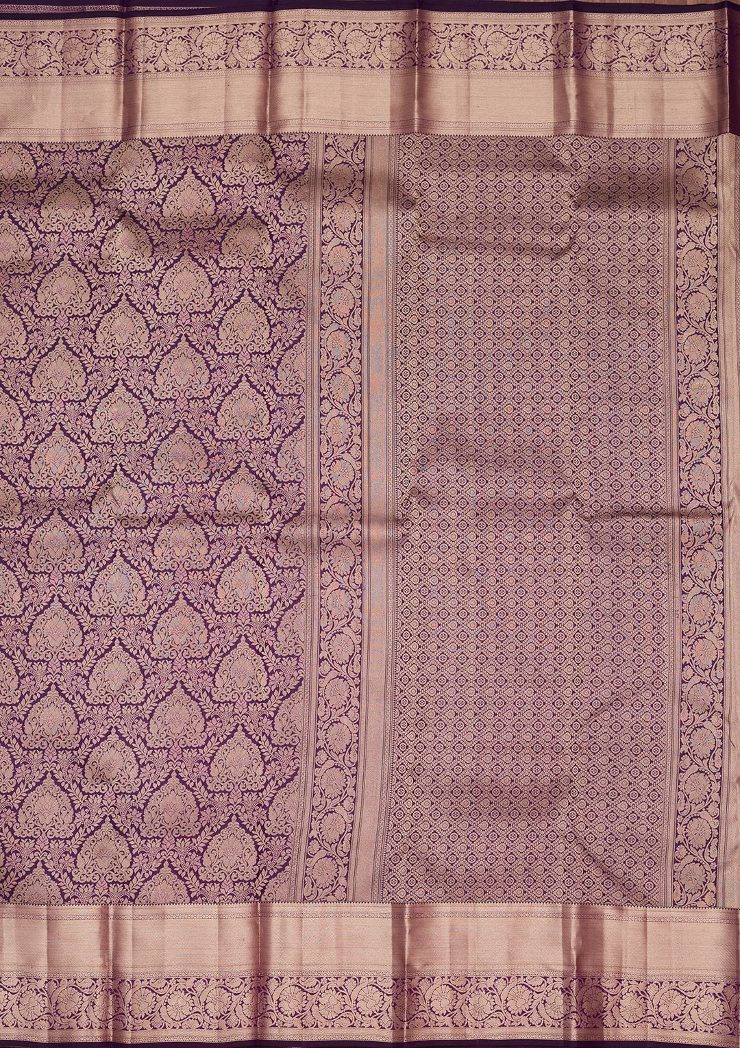 Purple Zariwork Pure Silk Saree-koskii