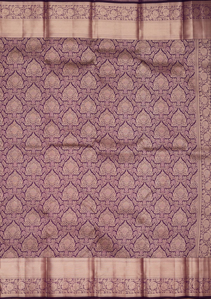 Purple Zariwork Pure Silk Saree-koskii