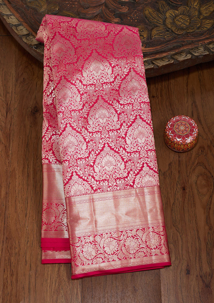 Rani Pink Zariwork (Gold) Pure Silk Silk_Saree